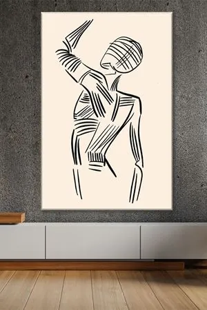 Minimalist Kadın Vücudu Kanvas Duvar Tablo 3322275