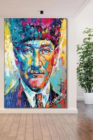 Kravatlı Atatürk Portresi Yağlı Boya Efektli Kanvas Duvar Tablo 221460
