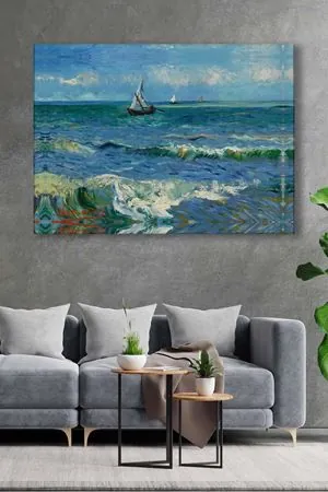 Vincent van Gogh - Seascape near Les Saintes-Maries-de-la-Mer  - 106029 -  Dekoratif Duvar Kanvas Tablo