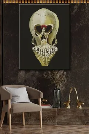 Salvador Dali - Ballerina in a Death's Head  - 106119 -  Dekoratif Duvar Kanvas Tablo