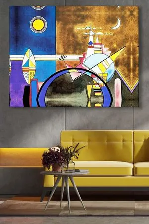 Wassily Kandinsky - La Grande Torre a Kiev  - 106141 -  Dekoratif Duvar Kanvas Tablo