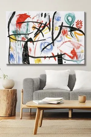 Joan Miro - Poetry and Light   - 106242 -  Dekoratif Duvar Kanvas Tablo