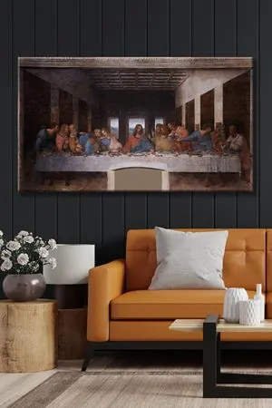 Leonardo da Vinci - Son Akşam Yemeği  - 105941 -  Dekoratif Duvar Kanvas Tablo
