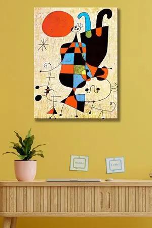 Joan Miro - Upside-Down Figures  - 106241 -  Dekoratif Duvar Kanvas Tablo