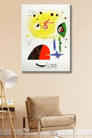 Joan Miro - Et Fixe Les Cheveux dune Etoile  - 106244 -  Dekoratif Duvar Kanvas Tablo