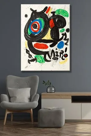 Joan Miro - Exposition Sculptures  - 106260 -  Dekoratif Duvar Kanvas Tablo