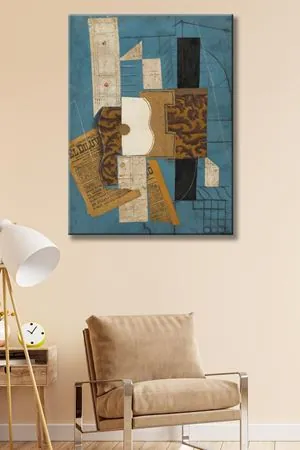 Pablo Picasso - Guitar  - 106086 -  Dekoratif Duvar Kanvas Tablo