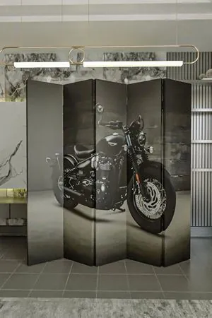 Doğal Ahşap Motorsiklet 5 Kanat Paravan Seperatör Oda Bölme
