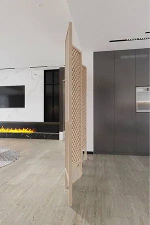 Doğal Çam Ahşap Açılır Kapanır Paravan | Katlanabilir Seperatör