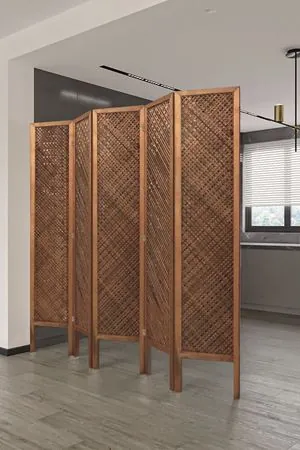 Doğal Ahşap Meşe Paravan Seperatör Oda Bölme