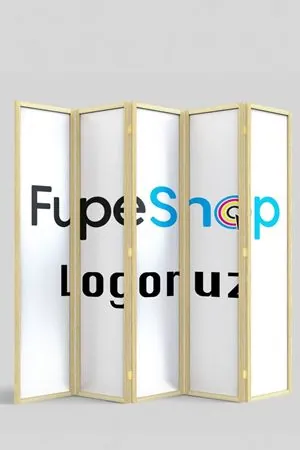 Kurumsal Logo Mdf Üstü Baskılı Doğal Ahşap Paravan Seperatör Oda Bölme
