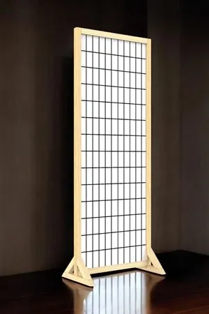 Doğal Ahşap Ayaklı Baskılı Paravan Seperatör Oda Bölme