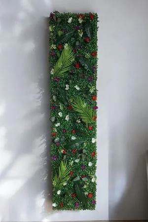 Kevser Doğal Ahşap Panel Yapay Çiçek Bitki Duvar Kaplama