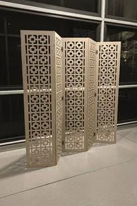 Ahşap Mdf Lazer Kesim Motifli Paravan Seperatör Oda Bölme