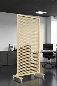 Kiralık Delikli Ahşap Paravan | Ahşap Çerçeveli, Ayaklı ve Tekerlekli Tek Panel Bölme