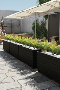 Ahşap Saksılı Dış Mekân Palmiye Seperatör Siyah | Dekoratif Alan Ayırıcı